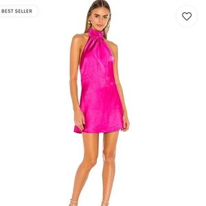 Beautiful satin hot pick dress darker in photos